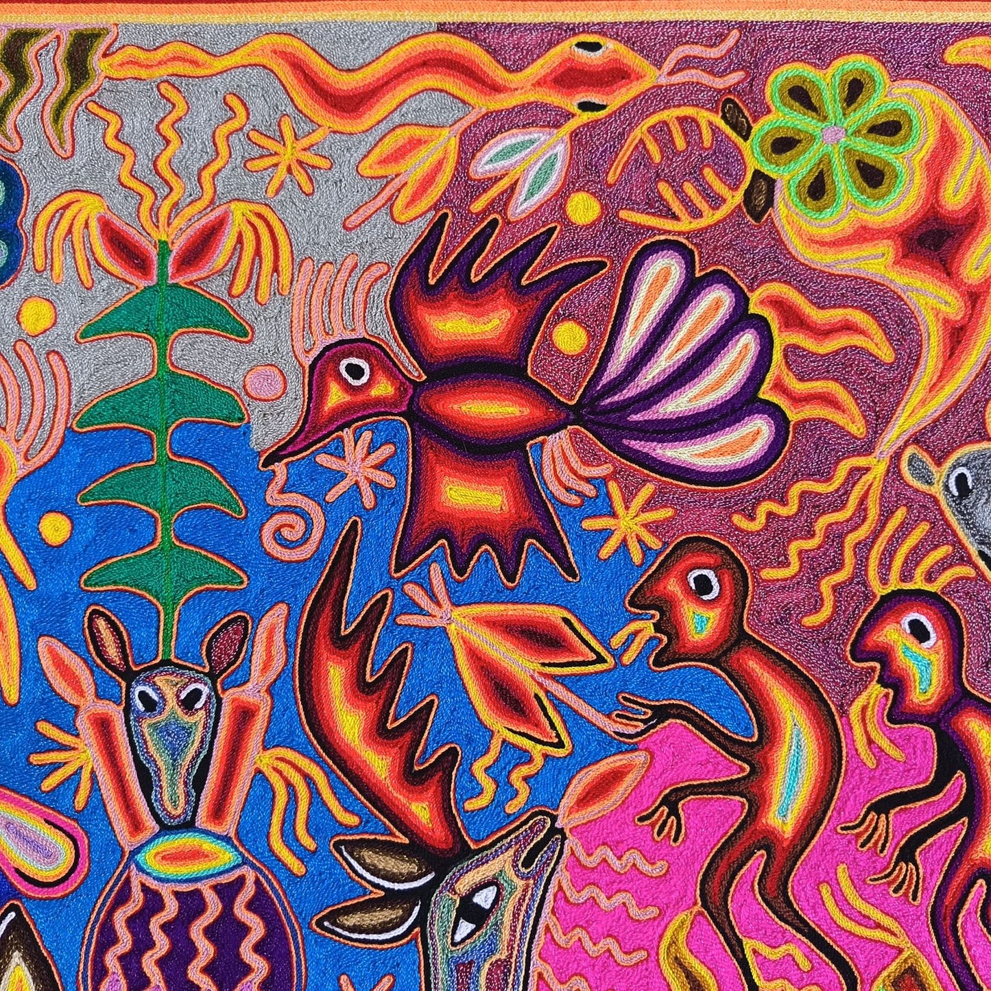 Huichol Yarn Painting Mexican Folk Art By Hilaria Chavez Carrillo PP9290