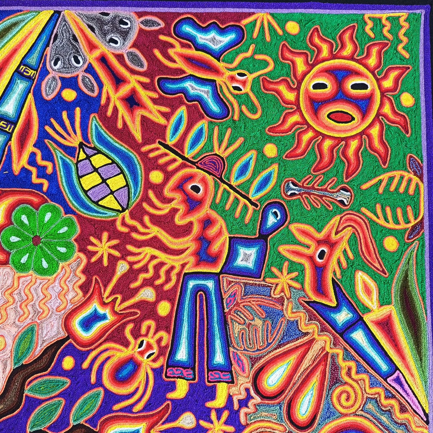 Huichol Yarn Painting Mexican Folk Art By Hilaria Chavez Carrillo PP9291