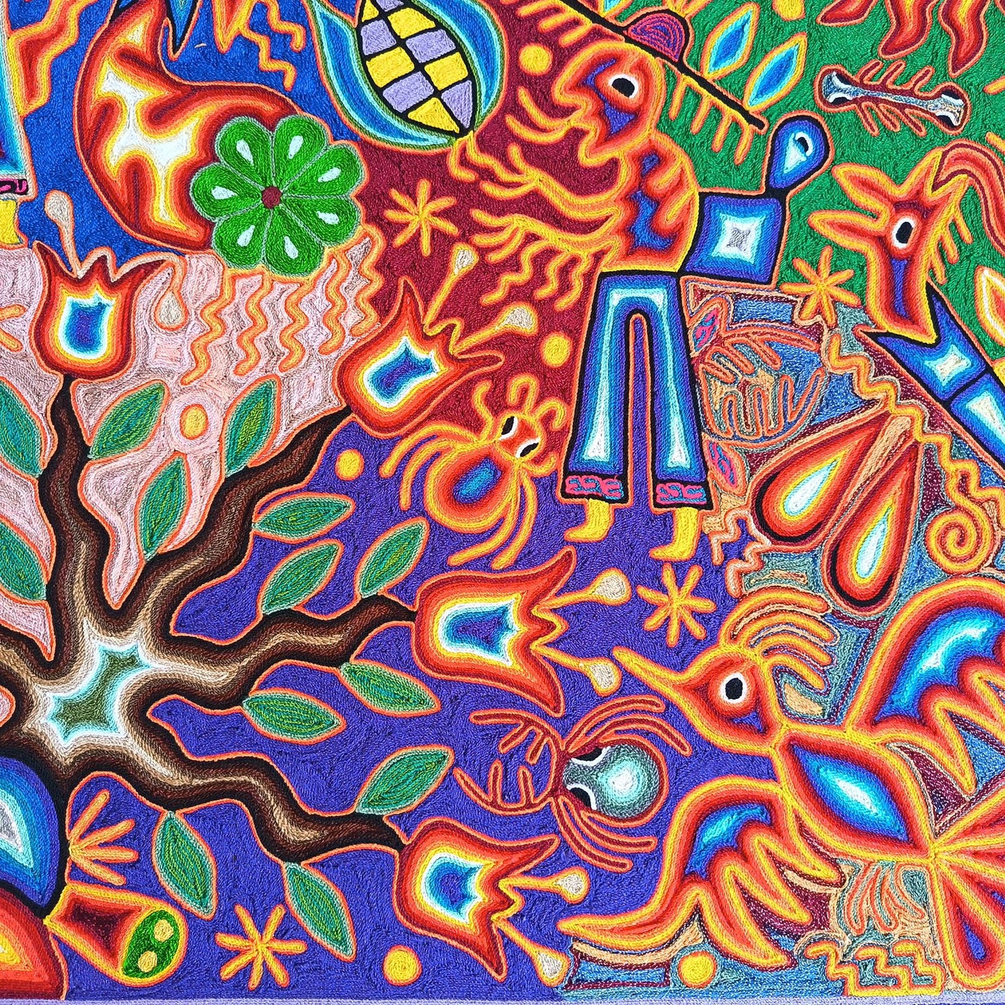 Huichol Yarn Painting Mexican Folk Art By Hilaria Chavez Carrillo PP9291