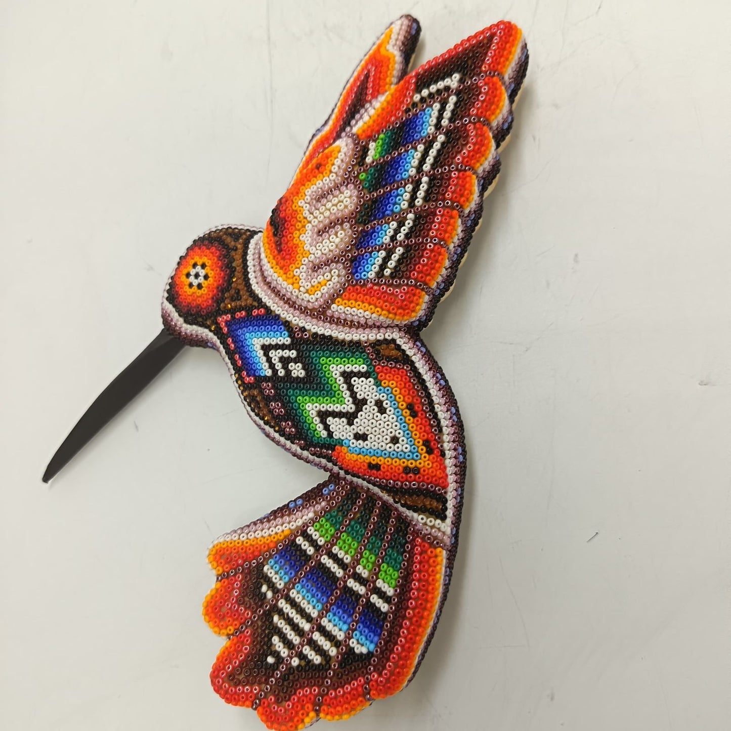 Mexican Huichol Hand Beaded Hummingbird By Santos Bautista PP9329