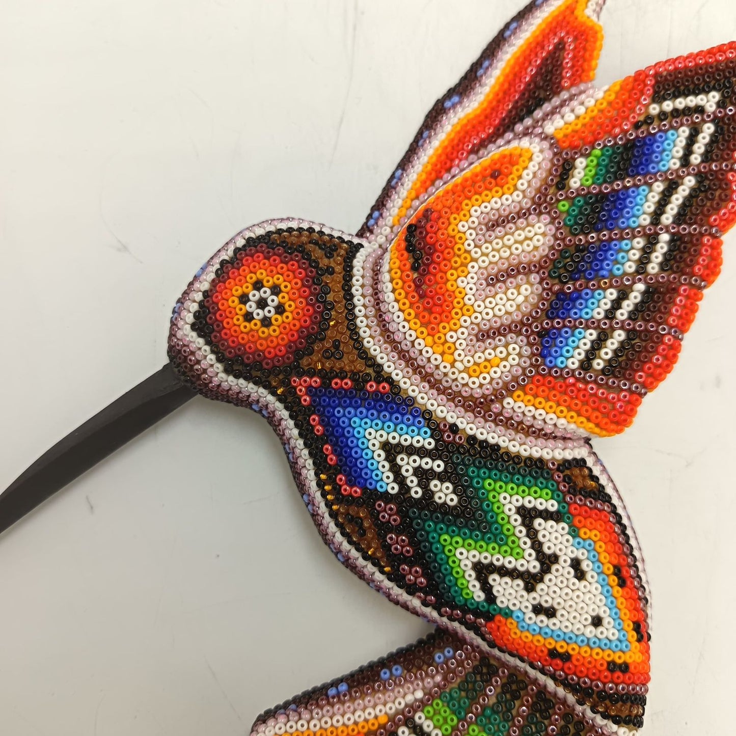 Mexican Huichol Hand Beaded Hummingbird By Santos Bautista PP9329
