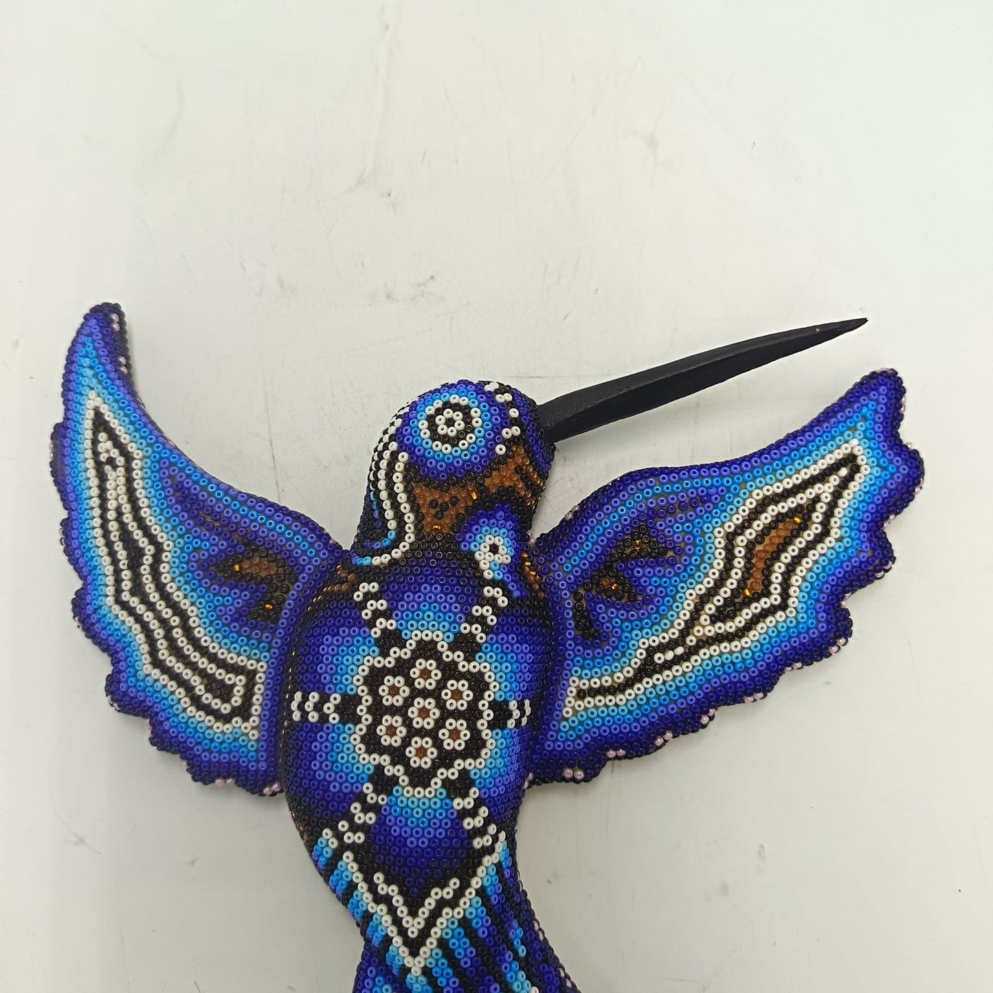 Mexican Huichol Hand Beaded Hummingbird By Santos Bautista PP9330