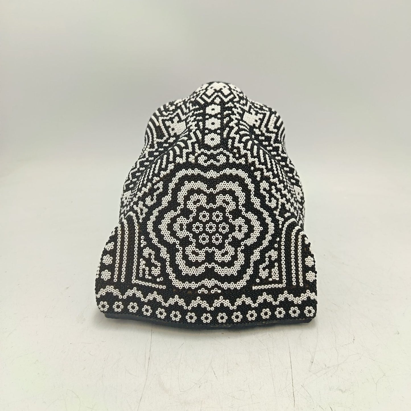 Mexican Huichol Hand Beaded Jaguar Head By Santos Bautista PP9335