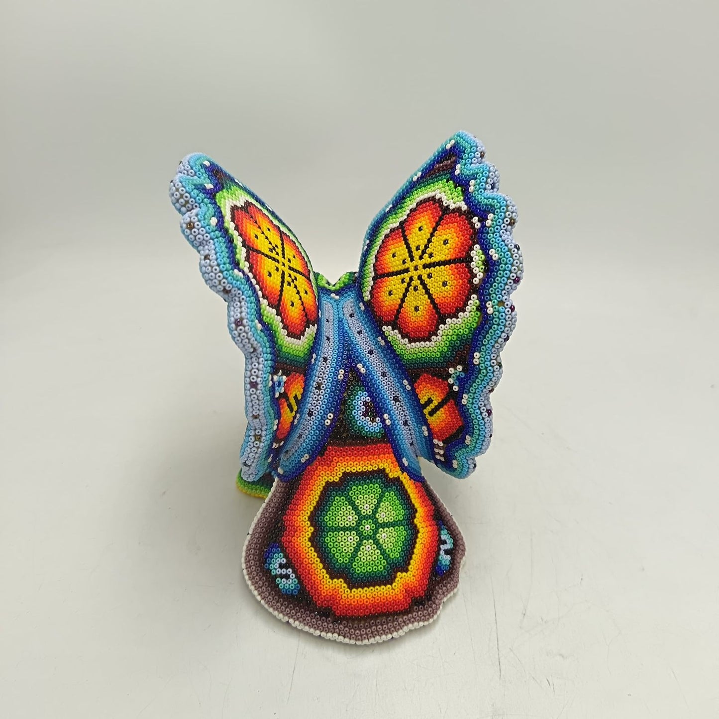 Mexican Folk Art Huichol Beaded Owl By Santos Bautista PP9340