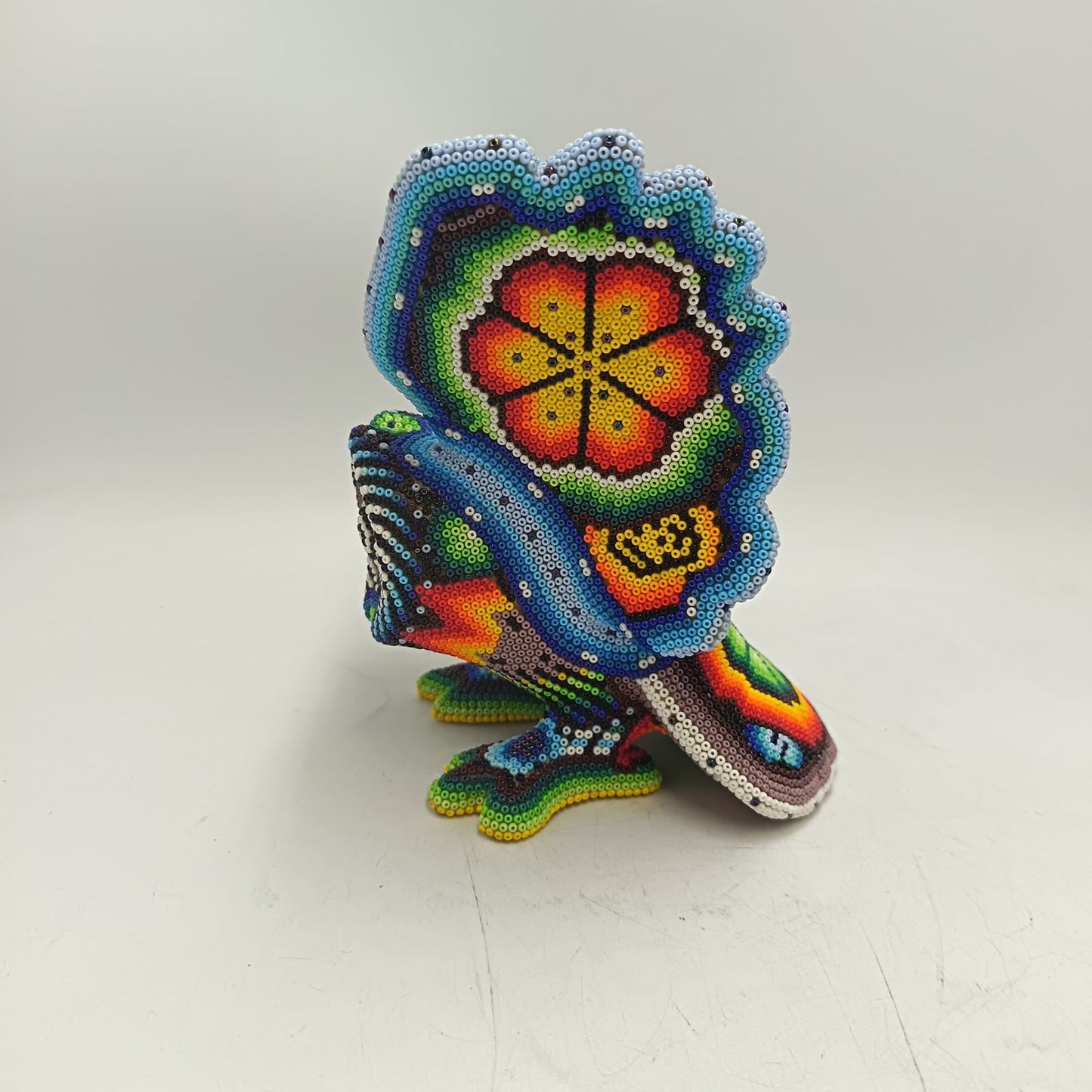 Mexican Folk Art Huichol Beaded Owl By Santos Bautista PP9340