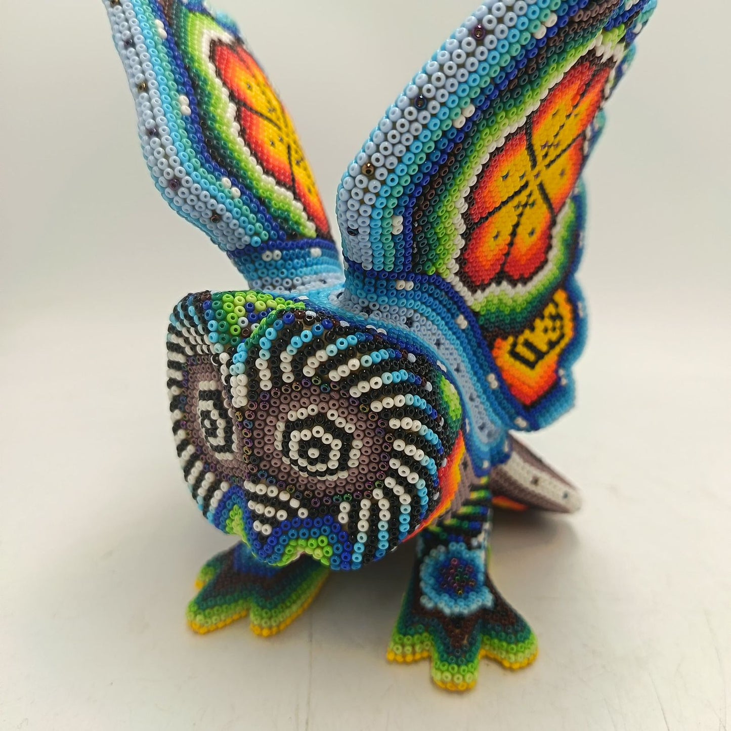 Mexican Folk Art Huichol Beaded Owl By Santos Bautista PP9340