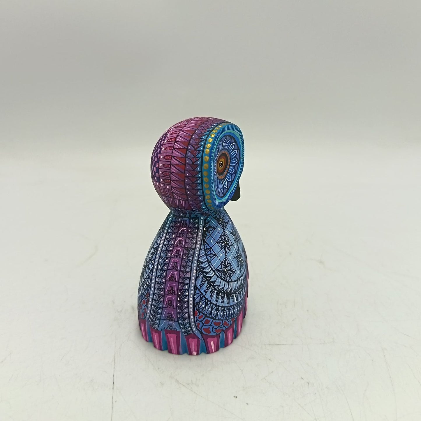 Mexican Oaxacan Wood Carving Owl By Ivan Fuentes PP9352