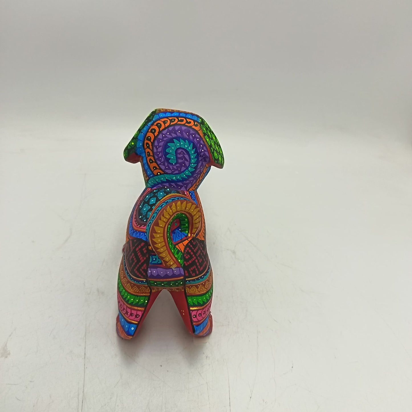 Mexican Oaxacan Wood Carving Dog By Ivan Fuentes PP9354