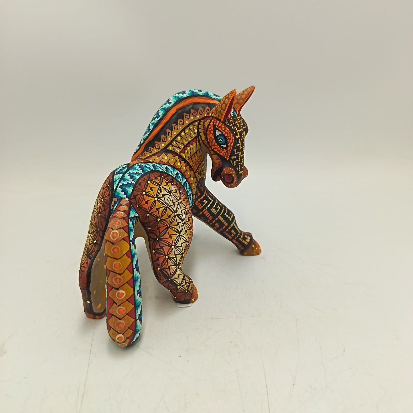 Mexican Oaxacan Wood Carving Horse By Ivan Fuentes PP9355