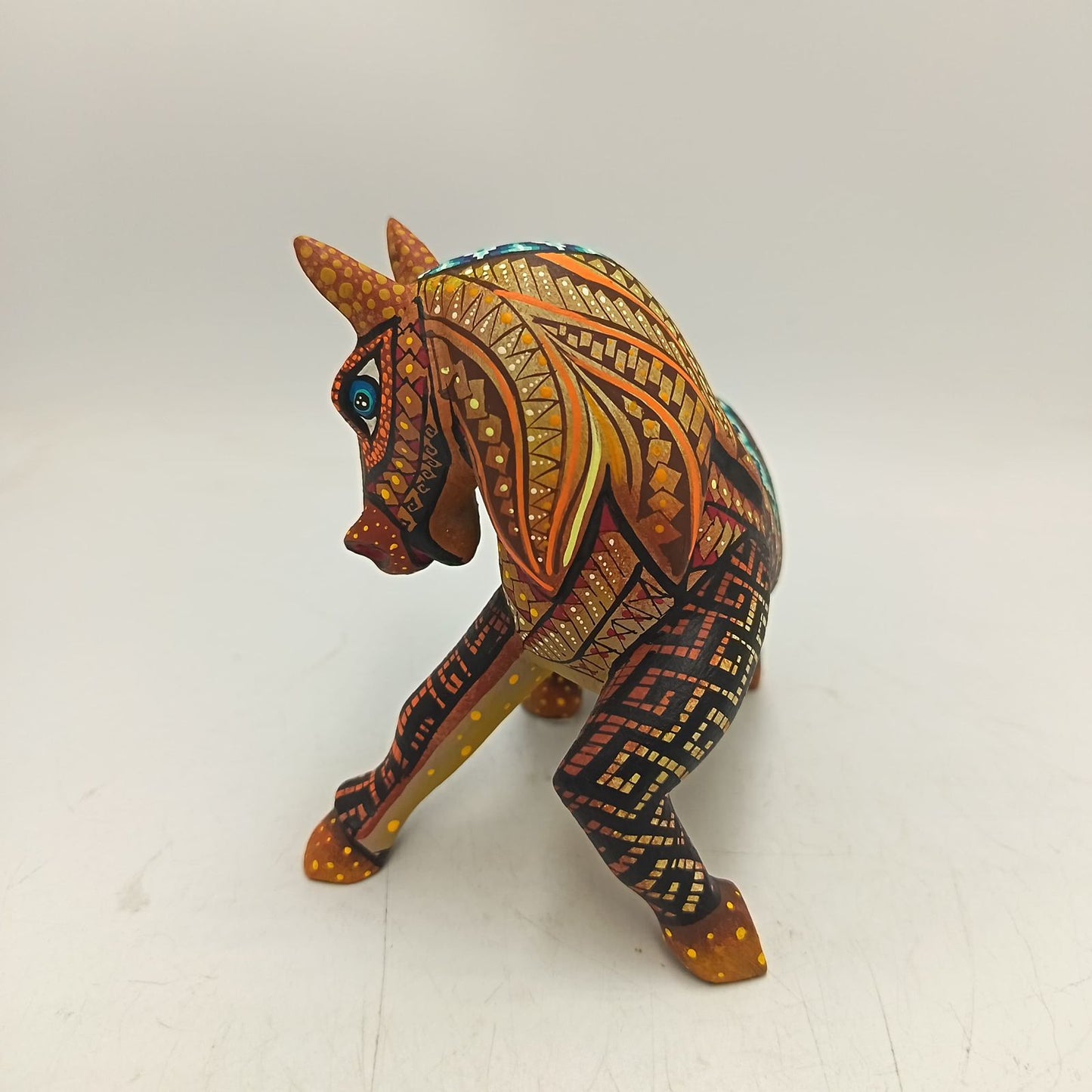 Mexican Oaxacan Wood Carving Horse By Ivan Fuentes PP9355