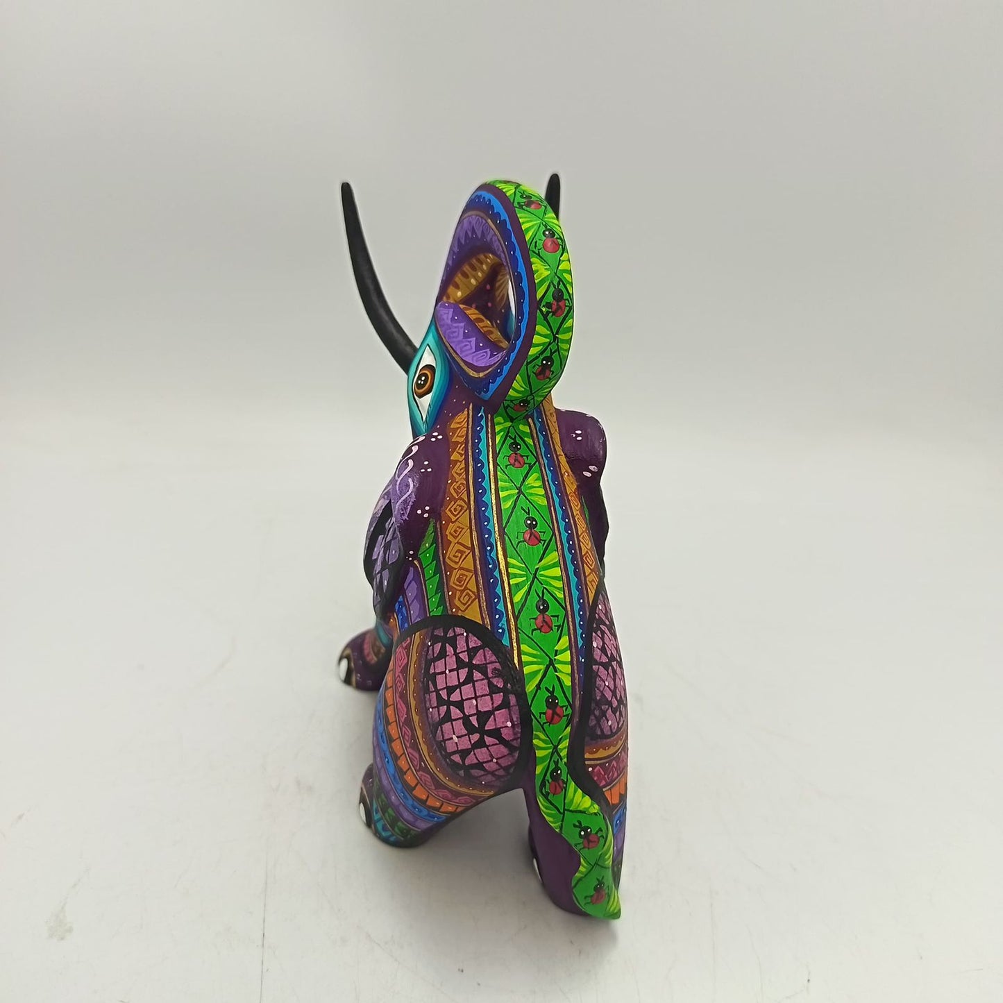Mexican Oaxacan Wood Carving Elephant By Ivan Fuentes PP9356