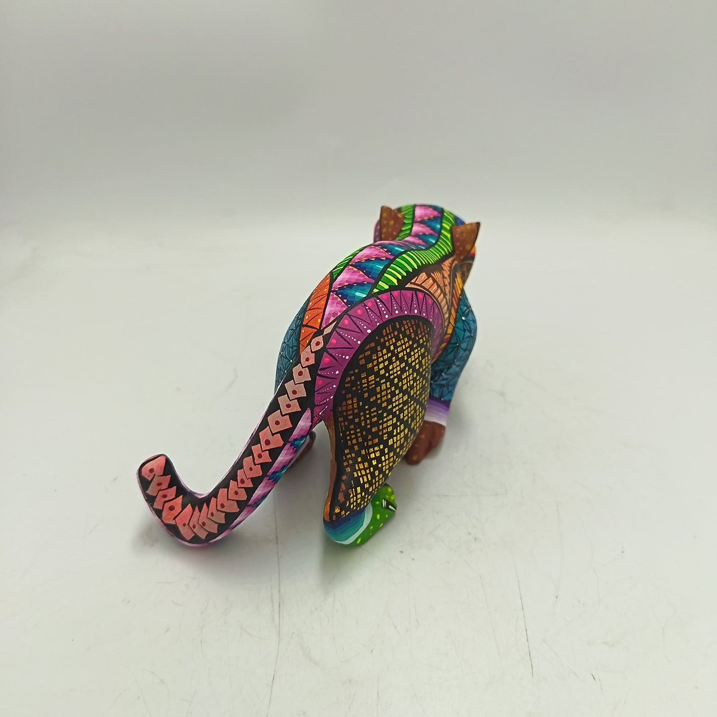 Mexican Oaxacan Wood Carving Jaguar By Ivan Fuentes PP9358