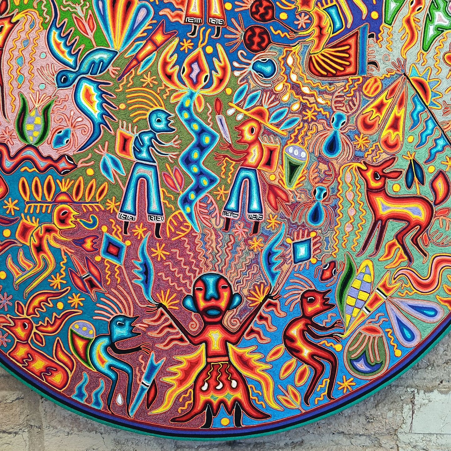 Huichol Yarn Painting Mexican Folk Art By Hilaria Chavez Carrillo PP9351