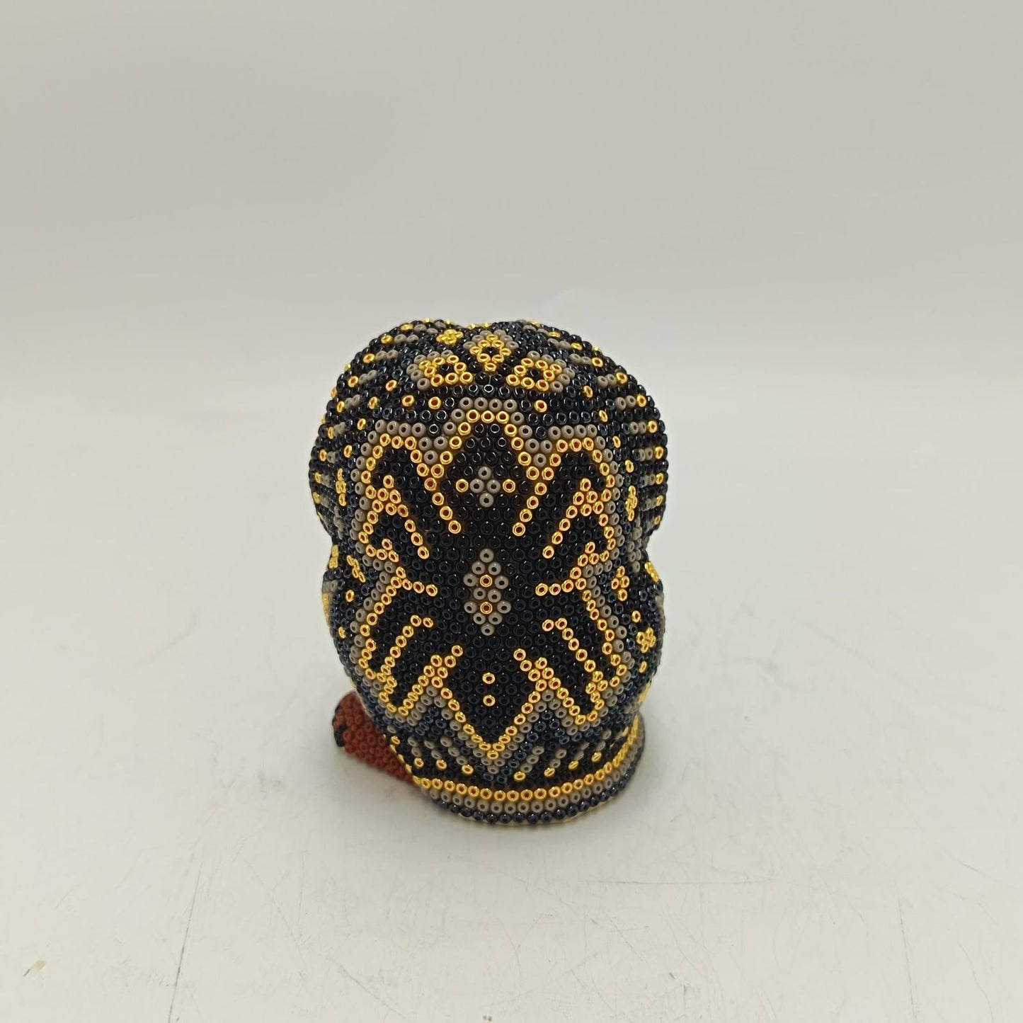 Mexican Huichol Hand Beaded Art, Owl By Isandro Villa Lopez PP9376