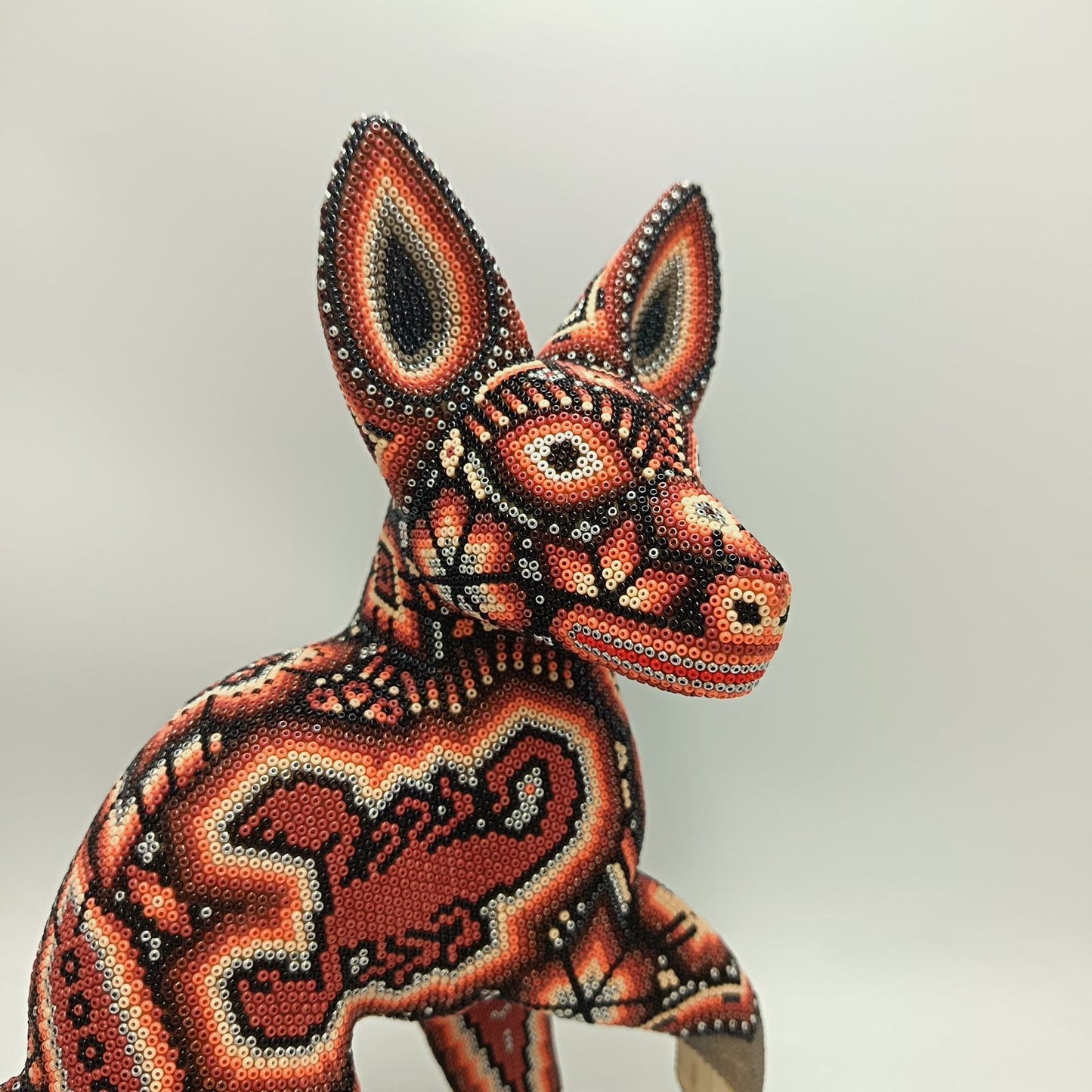Mexican Huichol Hand Beaded Art, Dog By Isandro Villa Lopez PP9393