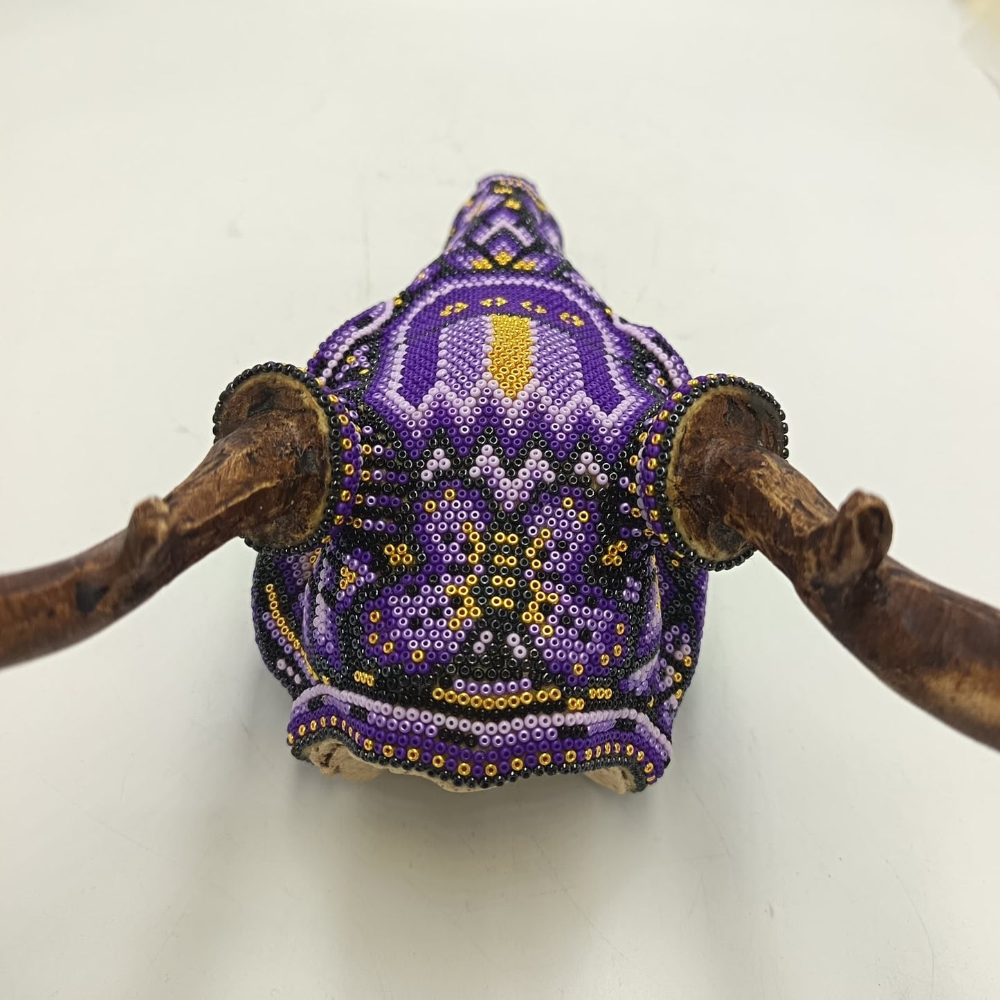 Huichol Indian Hand Beaded Cast Resin a Deer Skull by Isandro Villa Lopez PP9380