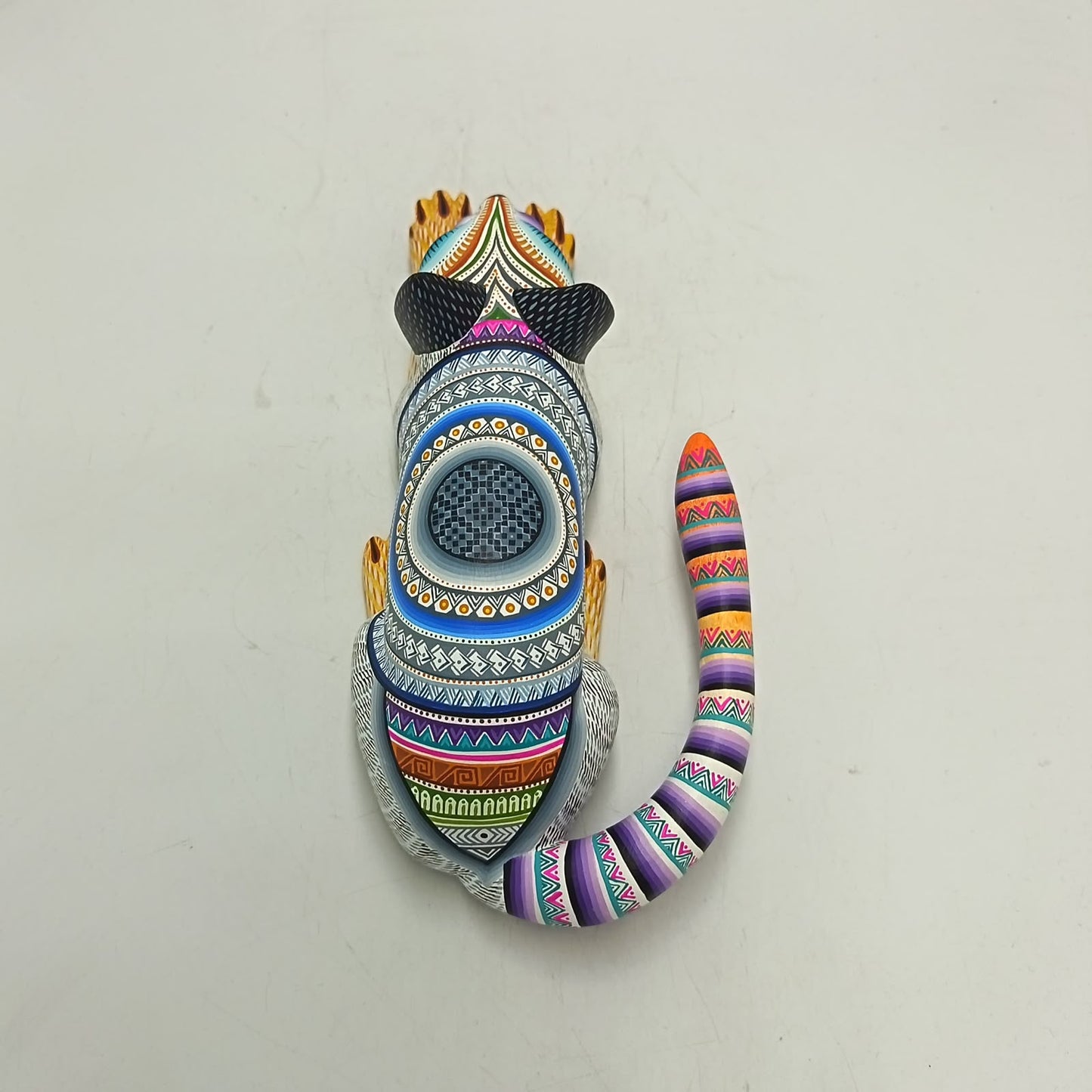 Mexican Oaxacan Wood Carving Cat By Julia Fuentes PP9412
