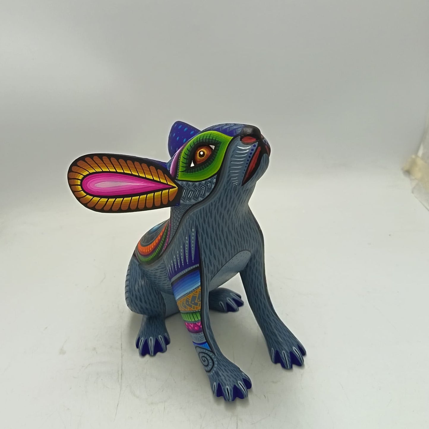Mexican Oaxacan Wood Carving Rabbit By Julia Fuentes PP9414