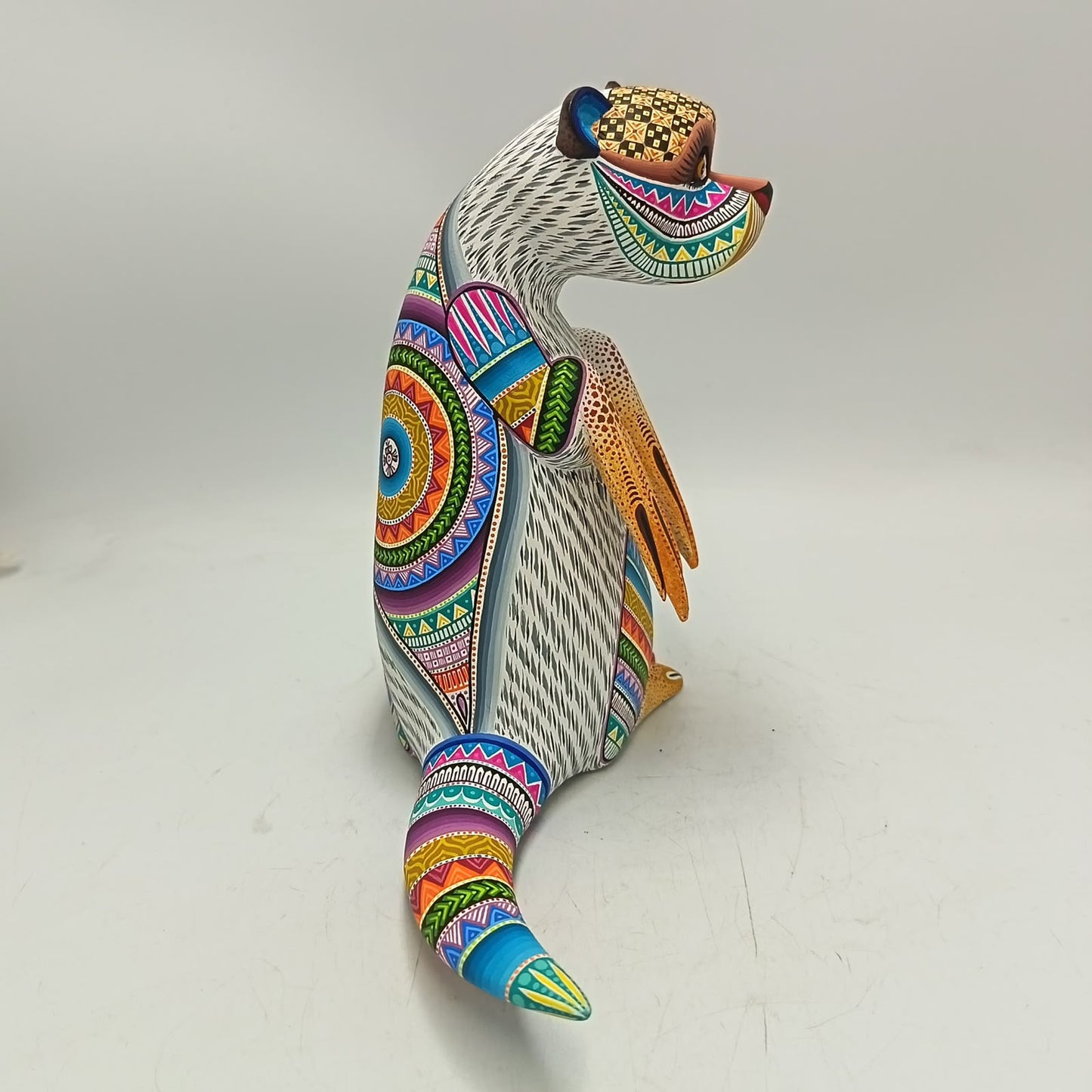 Mexican Oaxacan Wood Carving Otter By Julia Fuentes PP9415