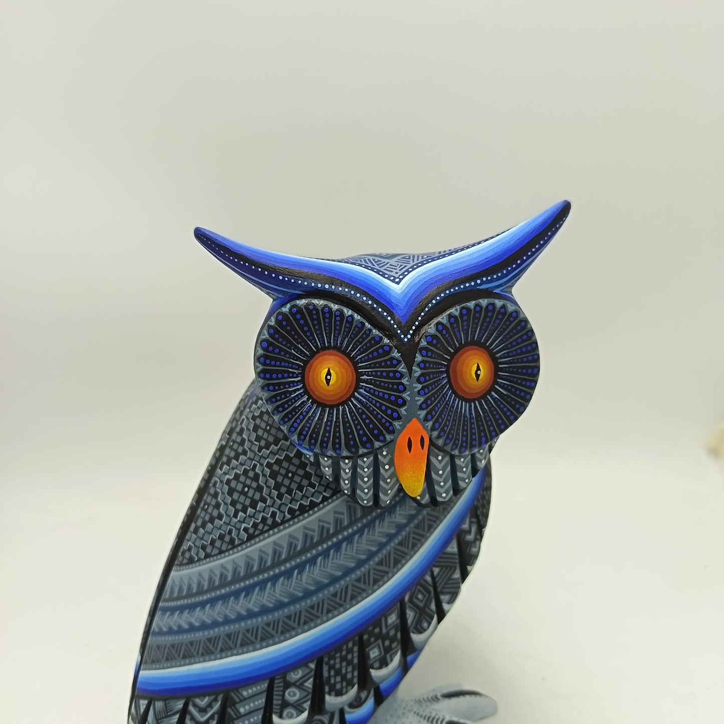 Mexican Oaxacan Wood Carving Owl By Julia Fuentes PP9416