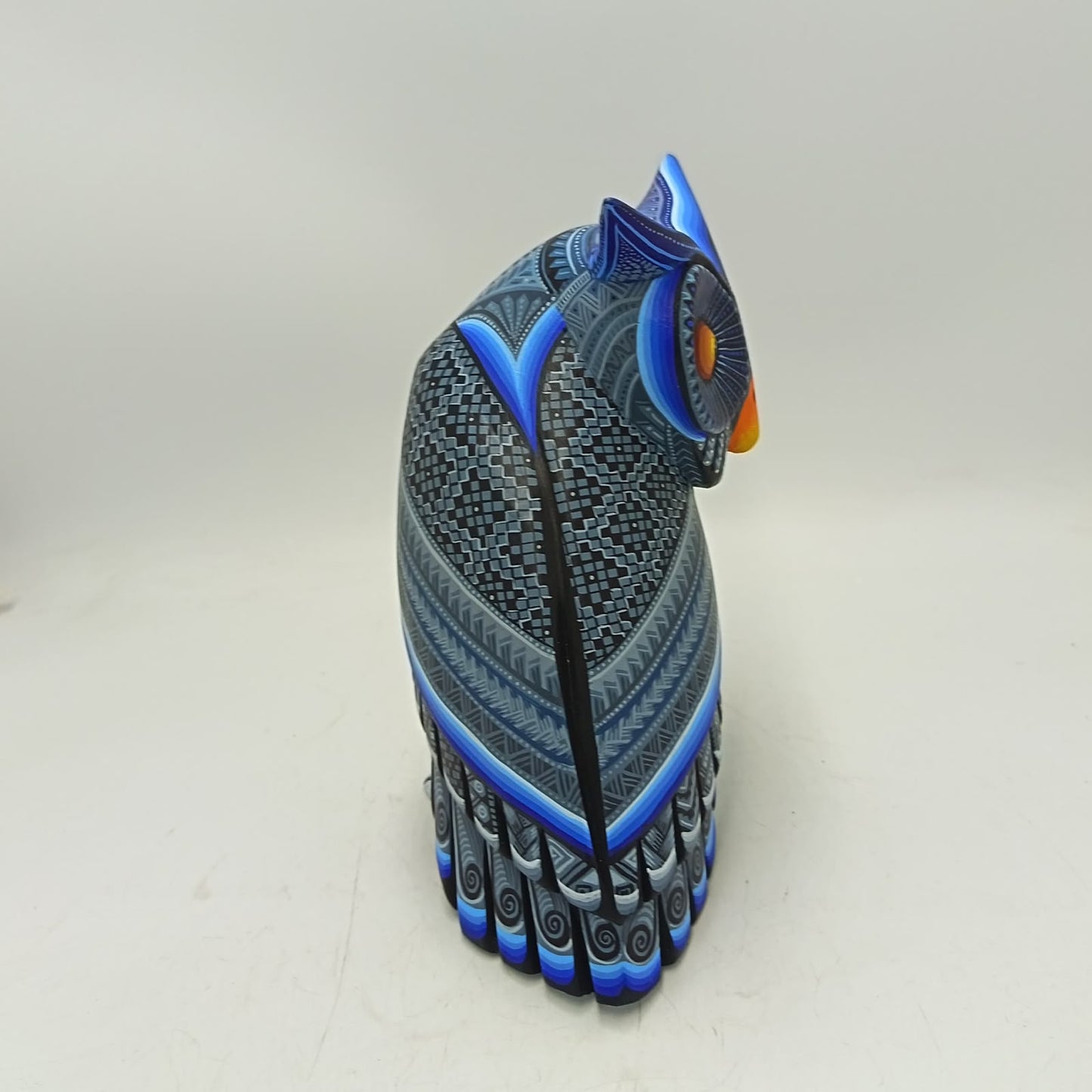 Mexican Oaxacan Wood Carving Owl By Julia Fuentes PP9416