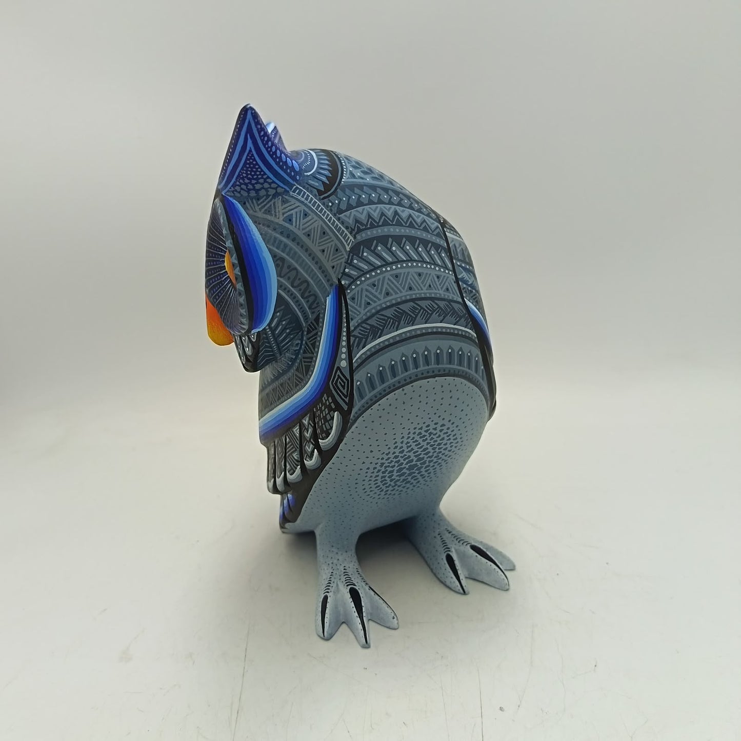 Mexican Oaxacan Wood Carving Owl By Julia Fuentes PP9416