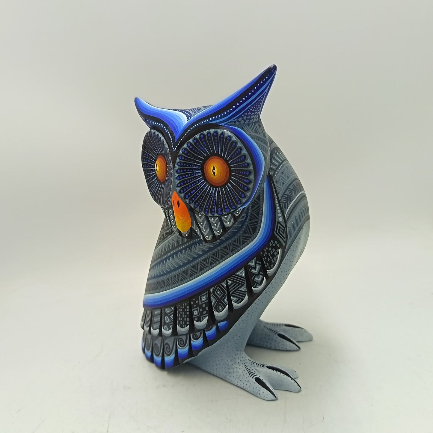 Mexican Oaxacan Wood Carving Owl By Julia Fuentes PP9416
