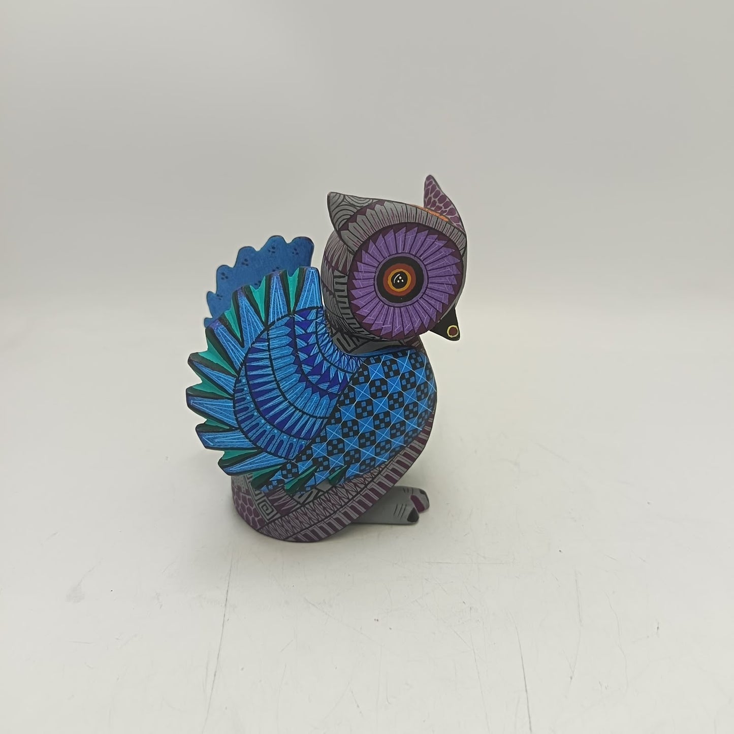 Mexican Oaxacan Wood Carving Owl By Ivan Fuentes PP9417