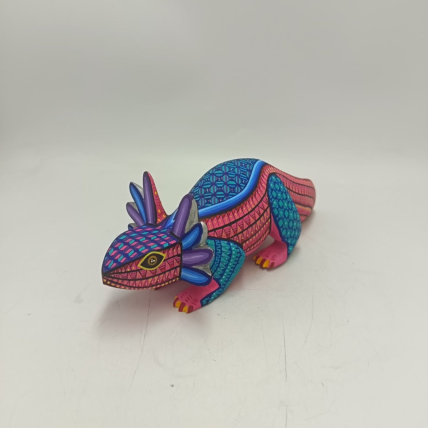 Mexican Oaxacan Wood Carving Axolot By Ivan Fuentes PP9418