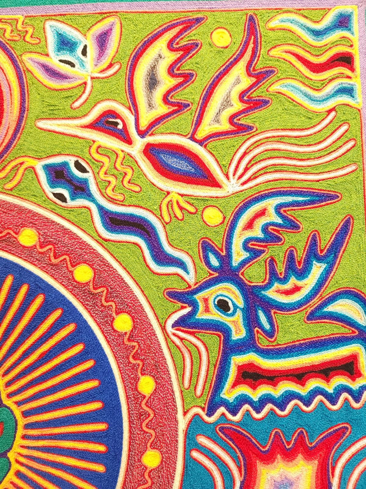 Huichol Yarn Painting Mexican Folk Art By Hilaria Chavez Carrillo PP9422
