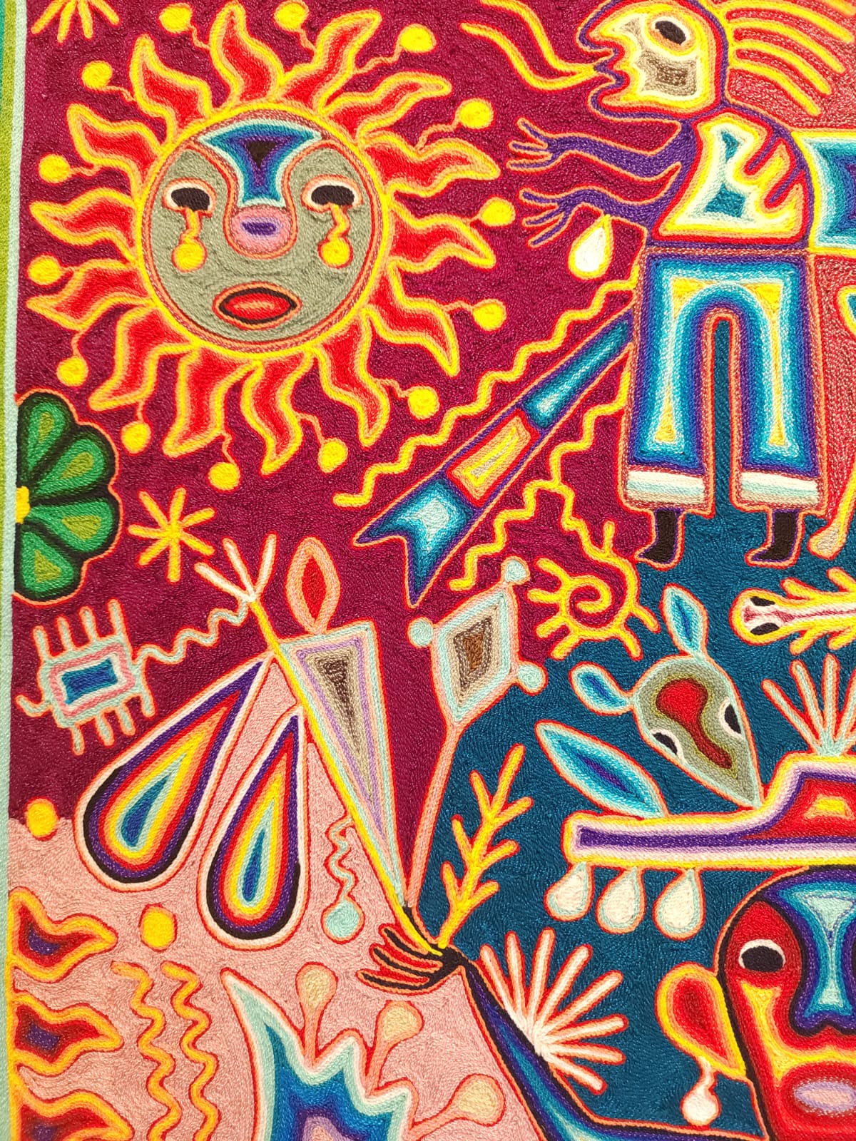 Huichol Yarn Painting Mexican Folk Art By Hilaria Chavez Carrillo PP9420