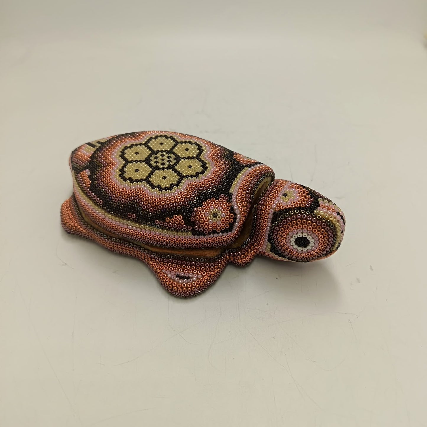 Mexican Huichol Hand Beaded Turtle Jeweler By Mayola Villa Lopez PP9426