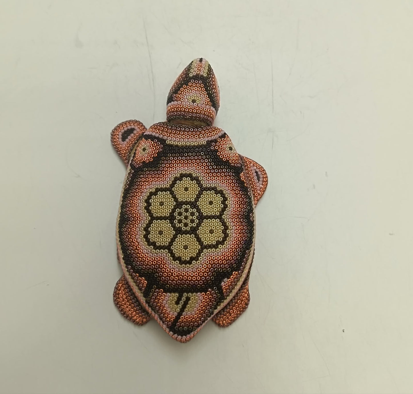 Mexican Huichol Hand Beaded Turtle Jeweler By Mayola Villa Lopez PP9426