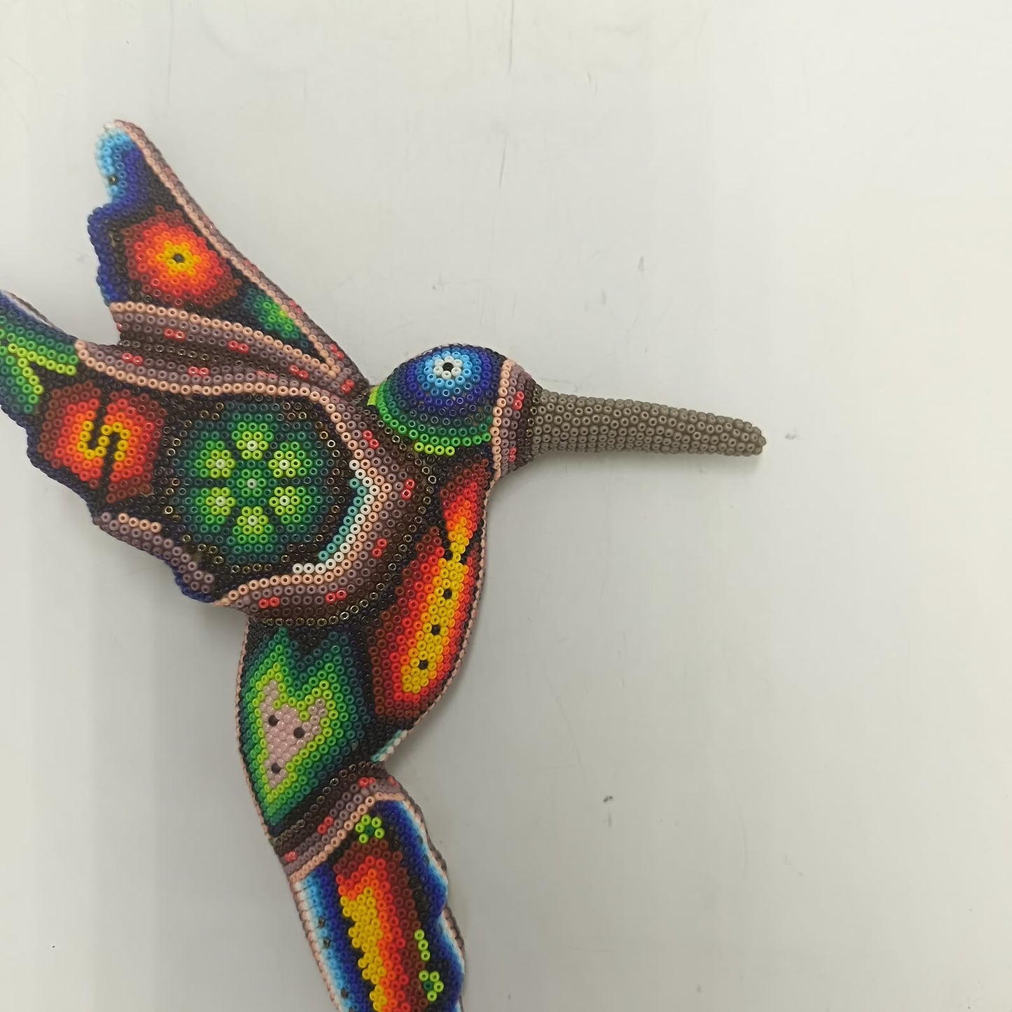 Mexican Huichol Hand Beaded Hummingbird By Mayola Villa Lopez PP9429