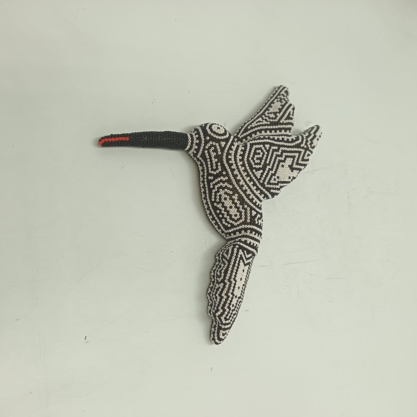 Mexican Huichol Hand Beaded Hummingbird By Mayola Villa Lopez PP9430
