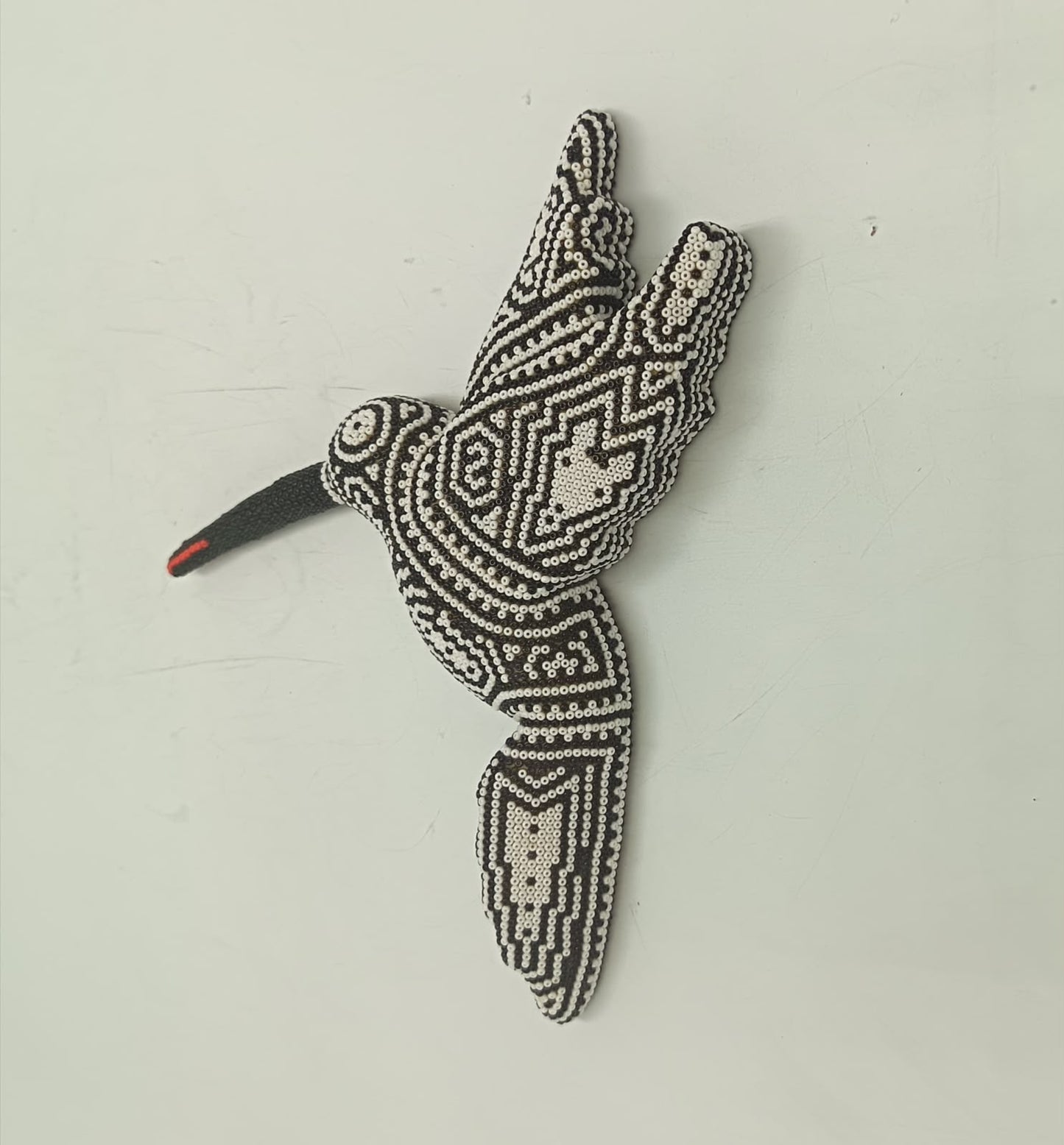 Mexican Huichol Hand Beaded Hummingbird By Mayola Villa Lopez PP9430