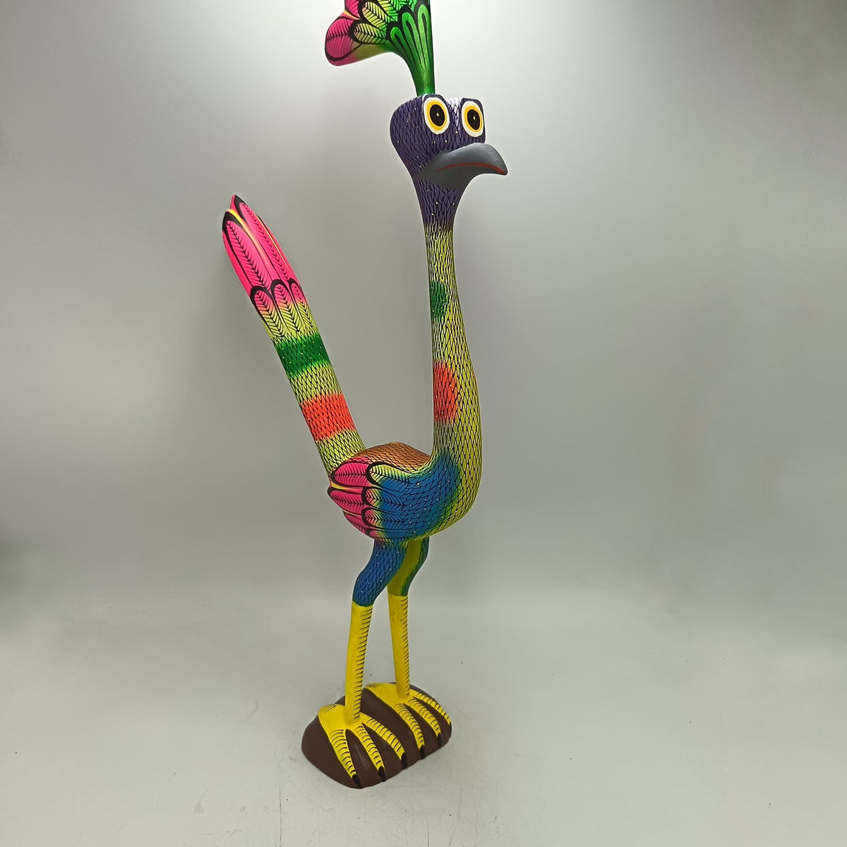 Mexican Oaxacan Wood Carving Roadrunner By David Blass PP9447