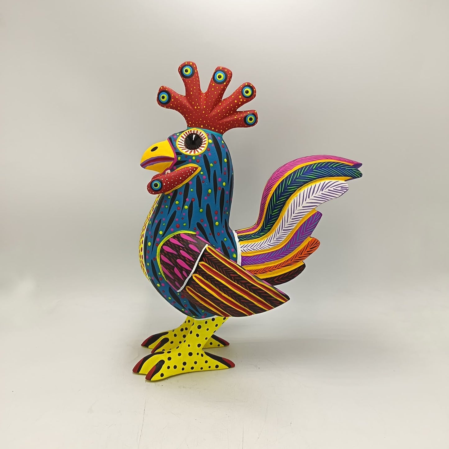 Oaxacan Wood Carving Rooster By Arsenio Morales PP9445
