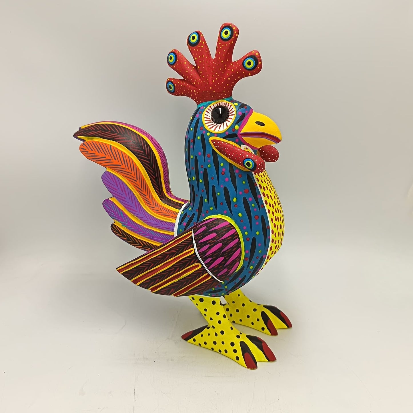 Oaxacan Wood Carving Rooster By Arsenio Morales PP9445