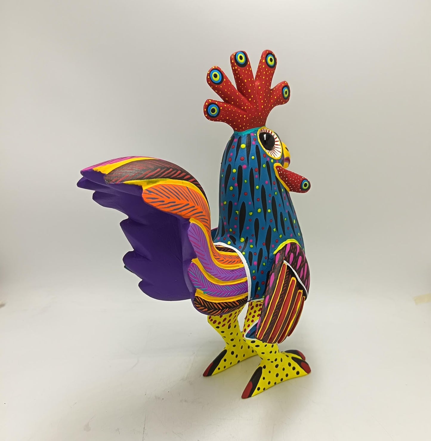 Oaxacan Wood Carving Rooster By Arsenio Morales PP9445