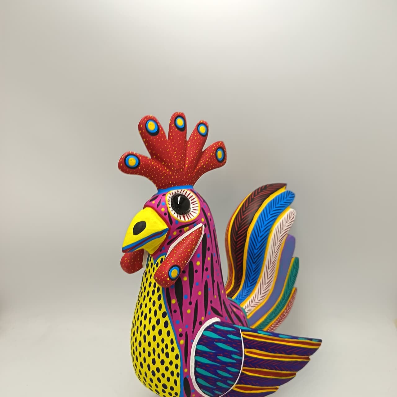 Oaxacan Wood Carving Rooster By Arsenio Morales PP9460