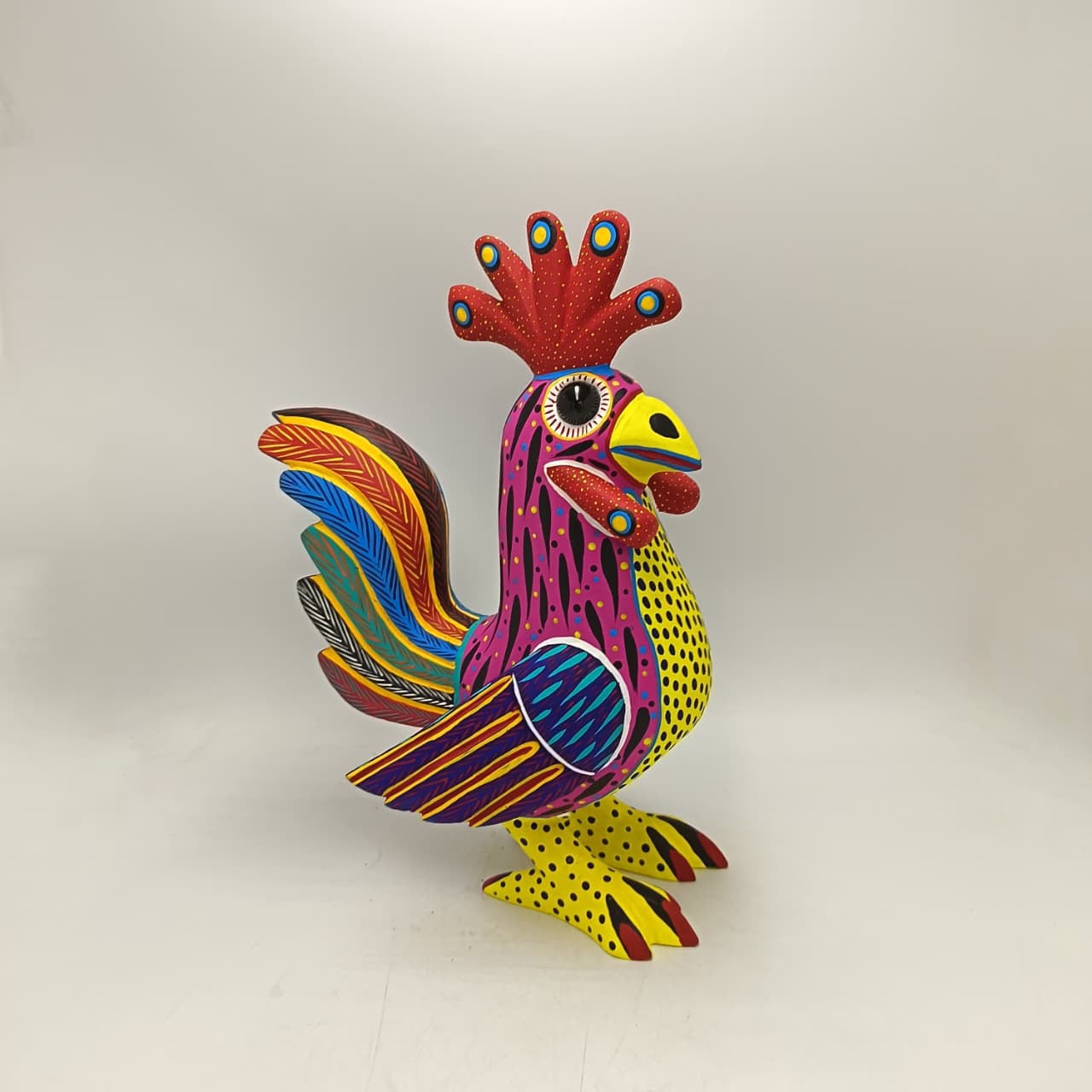 Oaxacan Wood Carving Rooster By Arsenio Morales PP9460