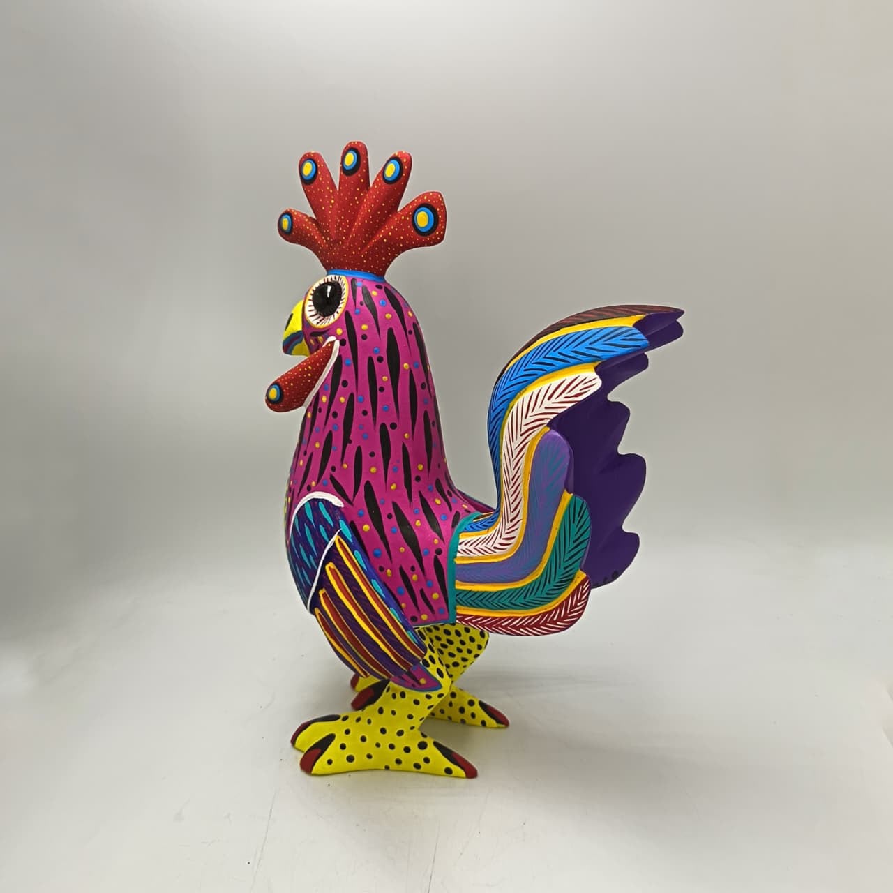 Oaxacan Wood Carving Rooster By Arsenio Morales PP9460