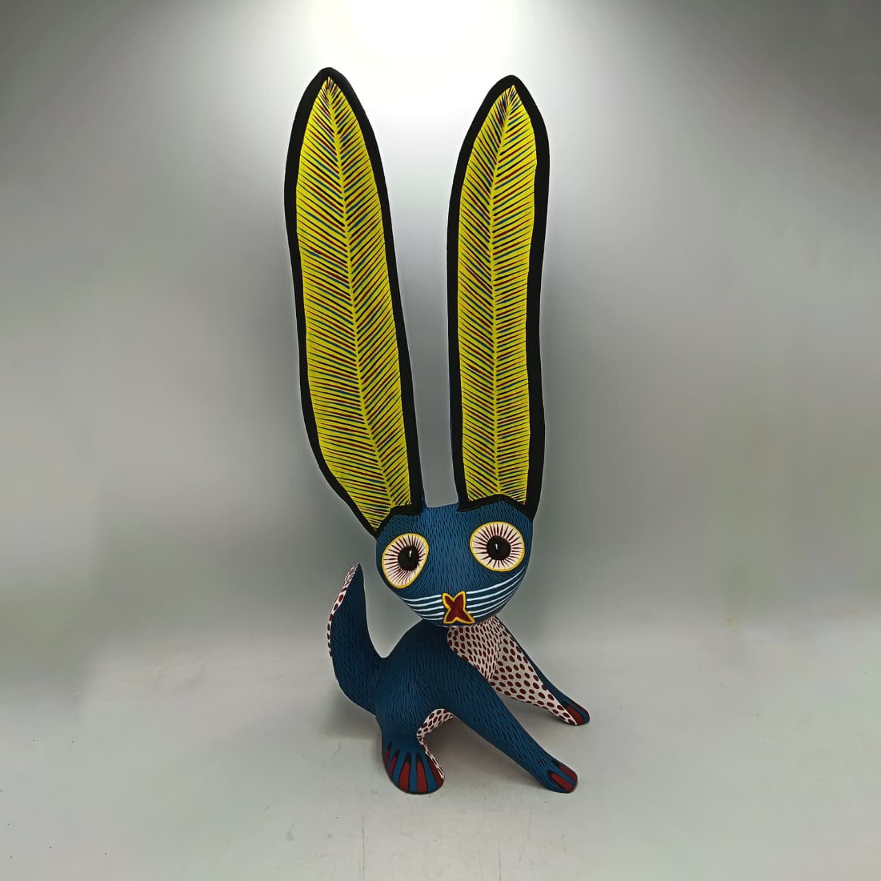 メキシコ オアハカ ウッドカービング うさぎ Arsenio Morales 1 Oaxacan Wood Carving Rabbit By Arsenio Morales PP9471 – Peyote People