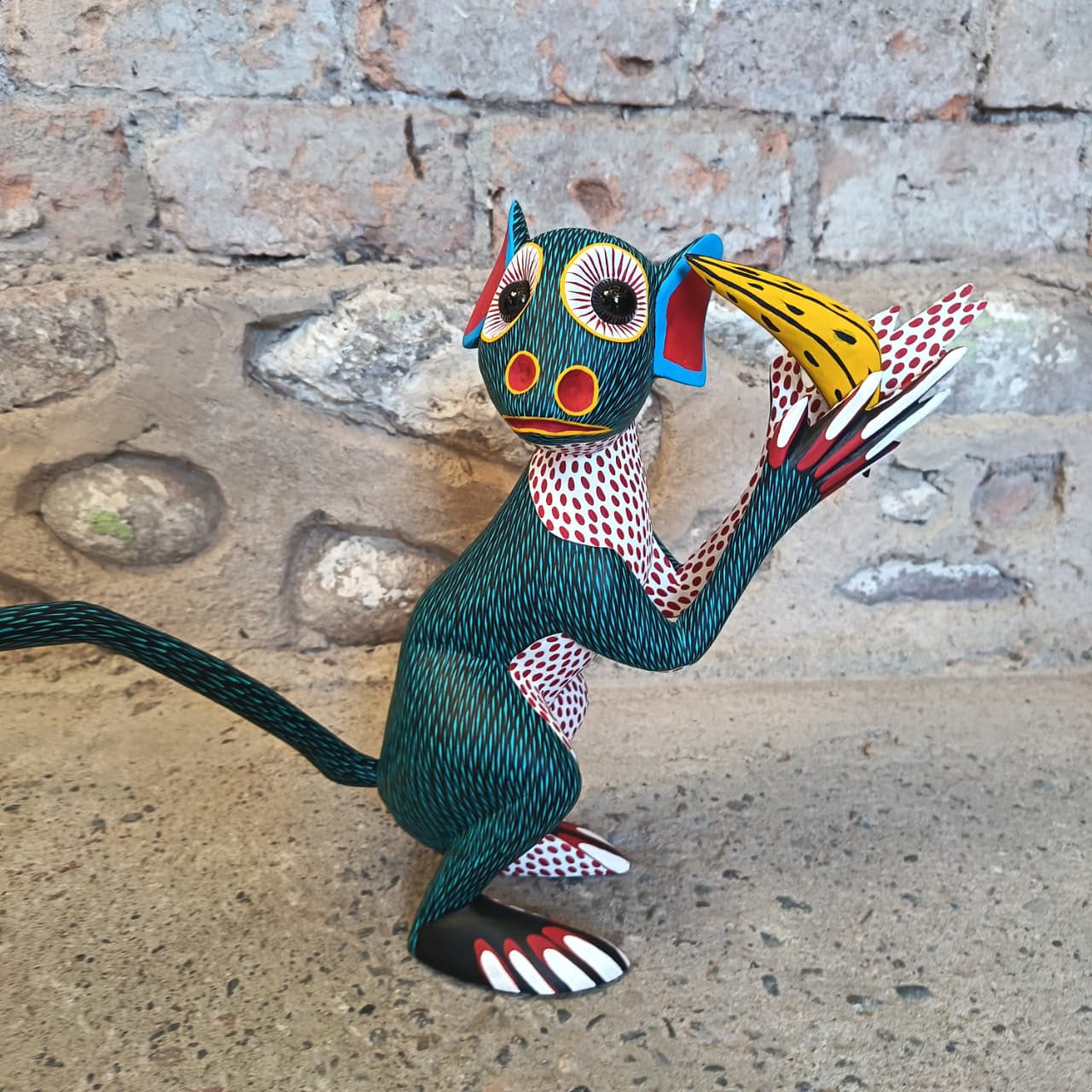 Oaxacan Wood Carving Monkey By Arsenio Morales PP9472