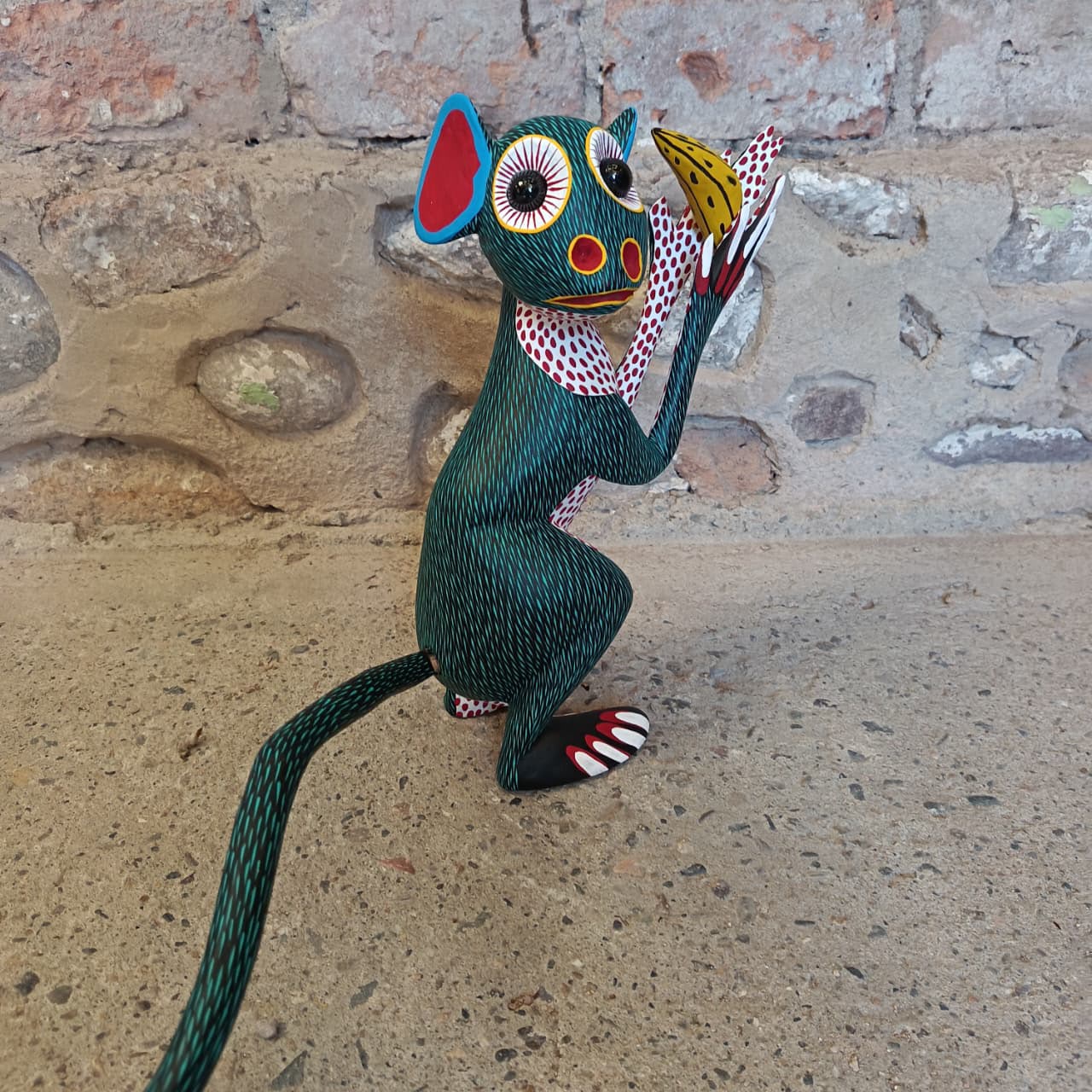 Oaxacan Wood Carving Monkey By Arsenio Morales PP9472