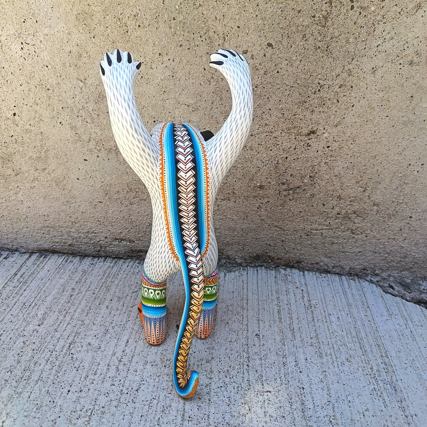 Mexican Oaxacan Wood Carving Monkey By Julia Fuentes PP9488