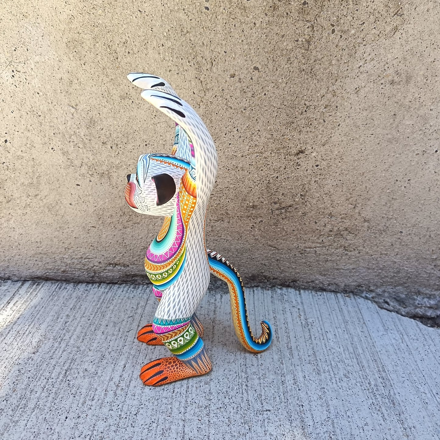 Mexican Oaxacan Wood Carving Monkey By Julia Fuentes PP9488