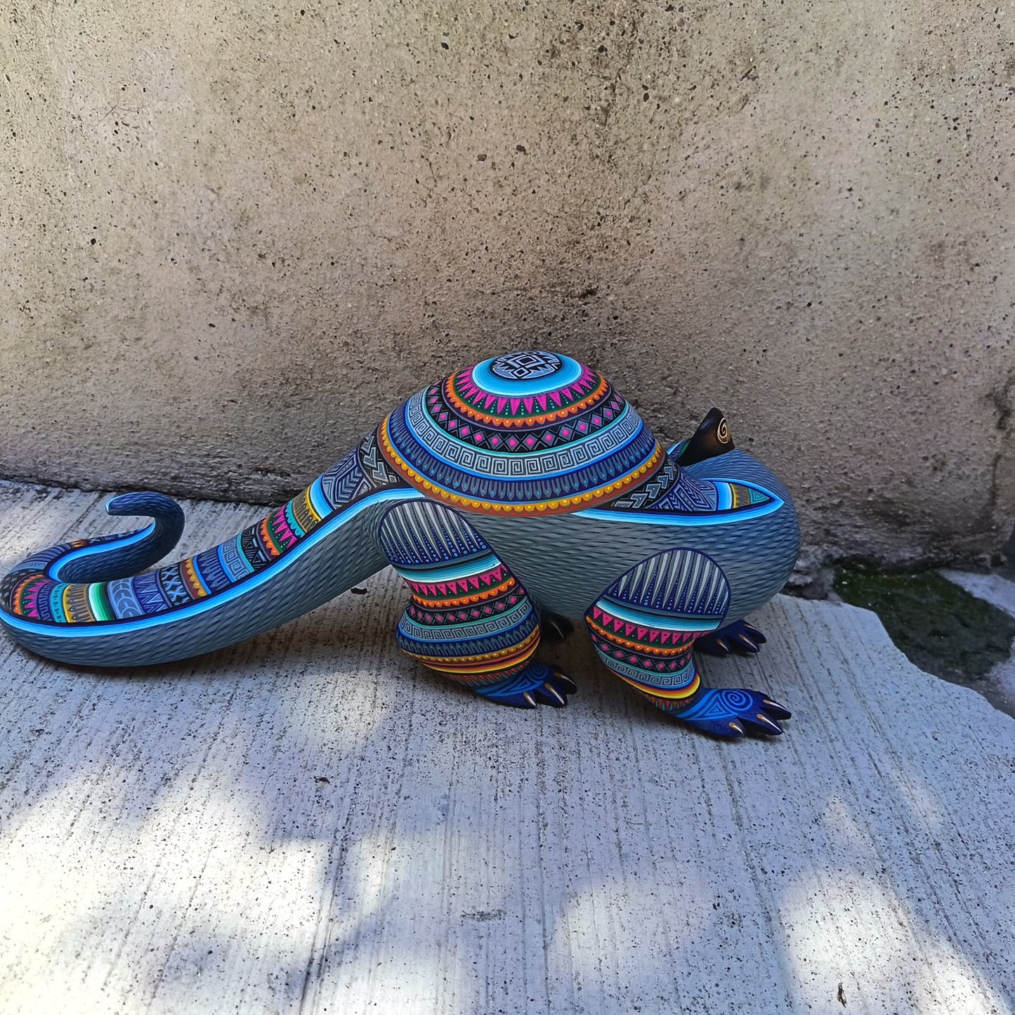 Mexican Oaxacan Wood Carving Opossum By Julia Fuentes PP9489