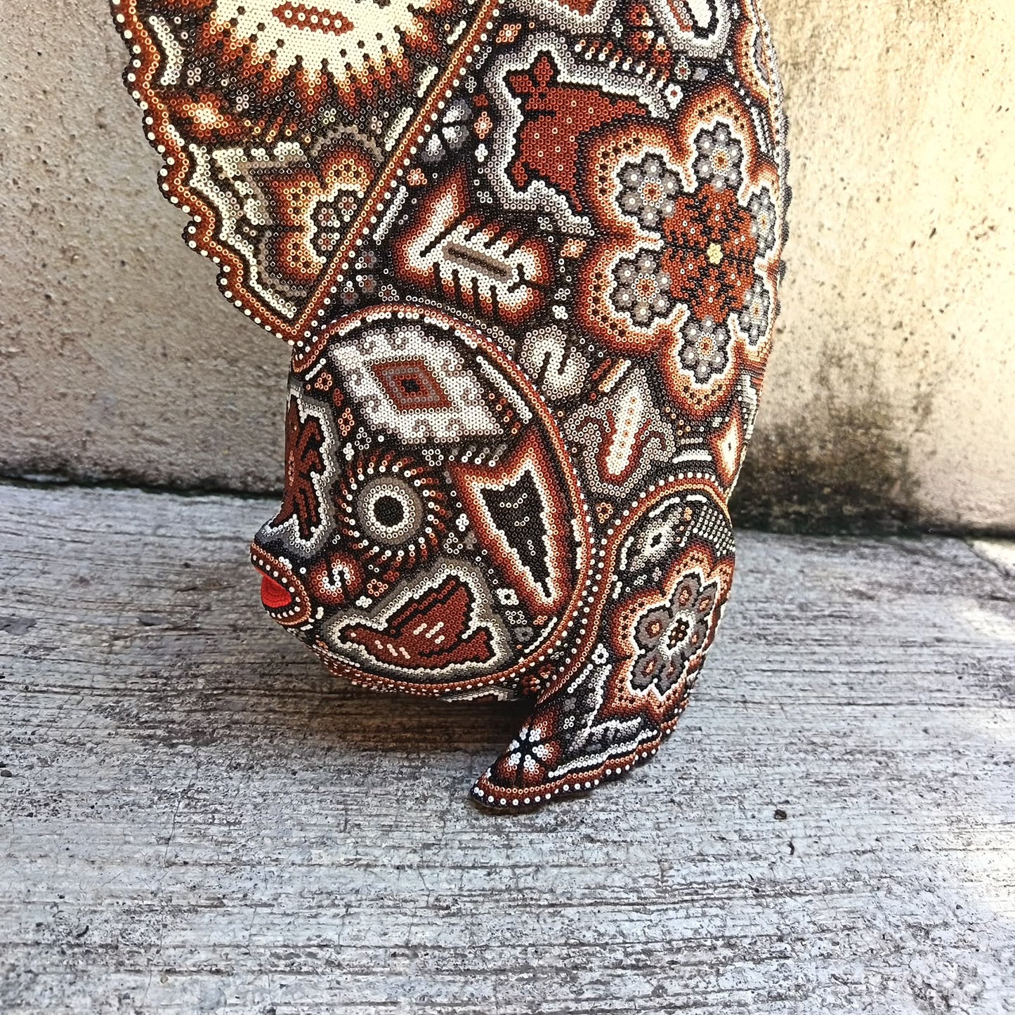 Mexican Huichol Hand Beaded Fish By Isandro Villa Lopez PP9508